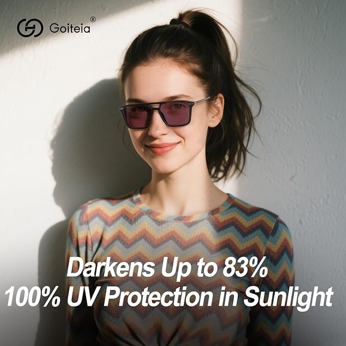 Goiteia FL-Rose Migraine Glasses,Blocks 480–520 nm Light, Light Sensitivity Glasses for Fluorescent LED Glare,Photophobia