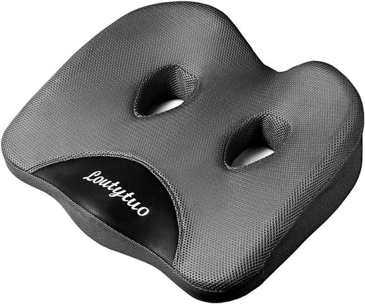 LOUTYTUO Seat Cushion Pillow,100% Memory Foam and Washable Cover,for Office Chair,Car Seat and Wheelchair,Tailbone & Sciatica & Back Pain Relief