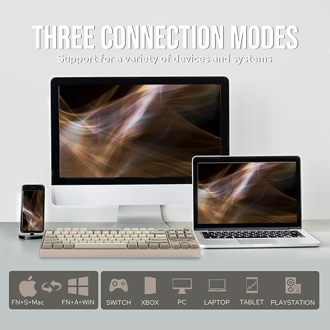 EPOMAKER P87 TKL Aluminum Wireless Gaming Keyboard, QMK/VIA Programmable, 87% Bluetooth/2.4Ghz/USB-C, with CNC Metal Knob and RGB Backlight (Khaki, Zebra Switch)