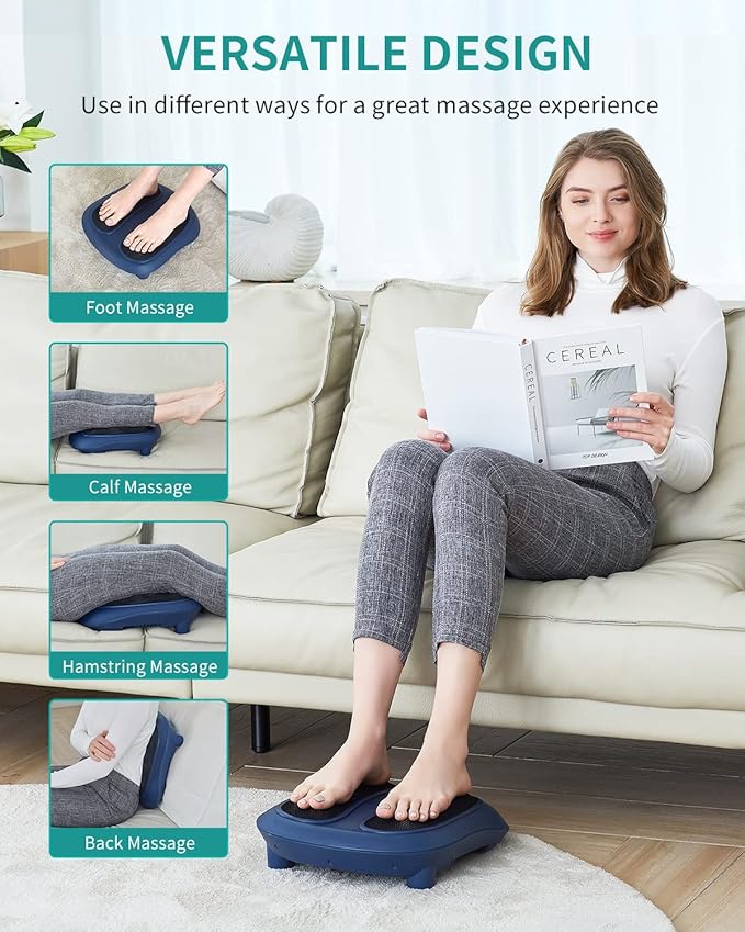 Nekteck Foot Massager with Heat, Shiatsu Foot Massager for Neuropathy, Plantar Fasciitis, Electric Heated Foot Massage Machine for Pain Relief and Circulation, Gifts for Man Woman Her Him Birthday