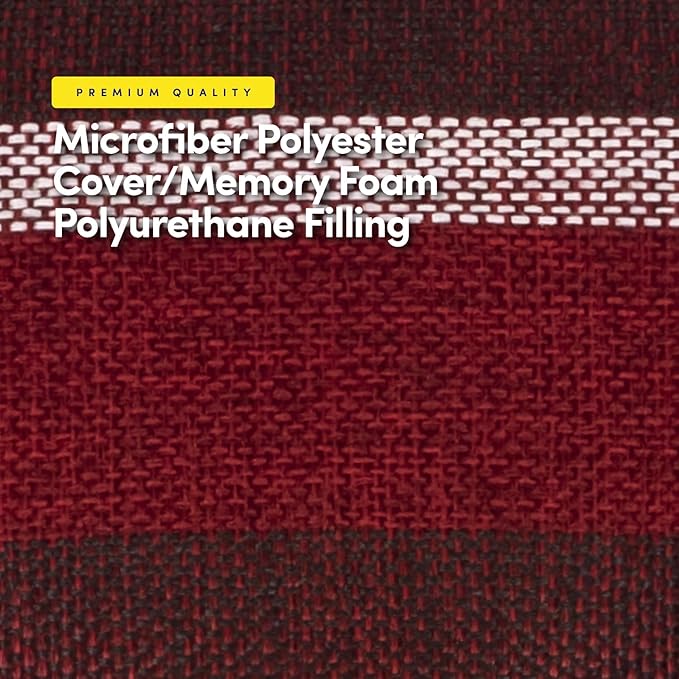 Sweet Home Collection Chair Cushion Memory Foam Pads Tufted Slip Non Skid Rubber Back U-Shaped 17" x 16" Seat Cover, 2 Count (Pack of 1), Bradford Burgundy