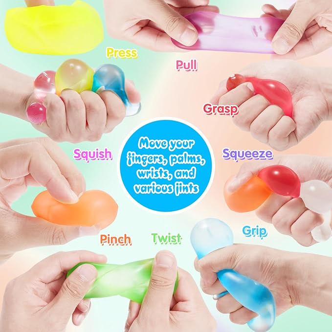 Fidget Toys Stress Balls for Kids & Adults - Stretchy Malt Sugar Squishy Balls, Squishy Sensory Squeeze Toys for Anxiety/ADHD Relief, Classroom Calming Toys (1.6'' Stretch Ball)