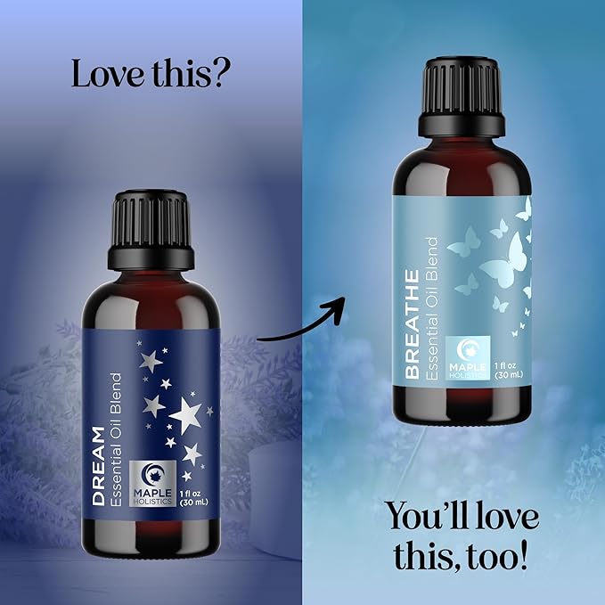 Sleep Essential Oil Blend for Diffuser - Dream Essential Oils for Diffusers Aromatherapy and Relaxation with Clary Sage Ylang-Ylang Roman Chamomile and Lavender for Sleep Time Support (1 Fl Oz)