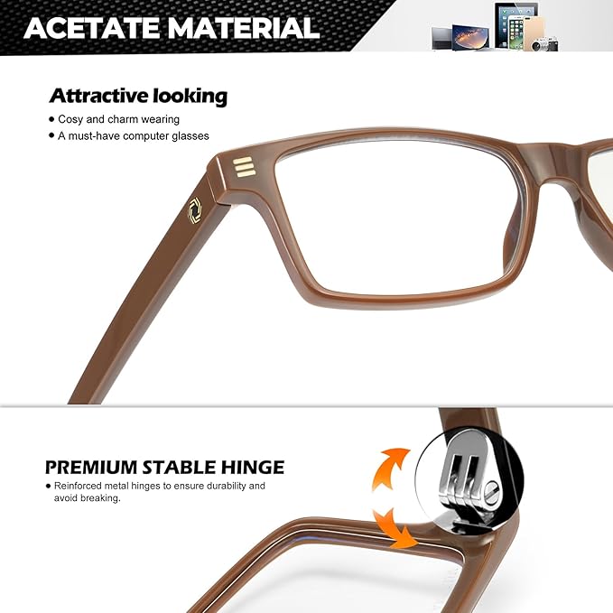 ANYLUV Blue Light Glasses Men Woman, Blue Light Blocking Glasses for Computer Gaming, Eye Strain Relief Eye Protection