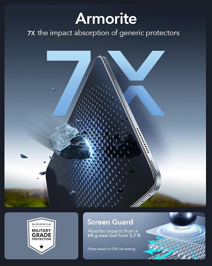 ESR 2 Pack Armorite Screen Protector for iPad Pro 11 Inch M4 2024 (5th Generation), 9H Hardness Tempered Glass Film with UltraFit Tray, Military Grade, HD Clarity, Dust and Bubble Free