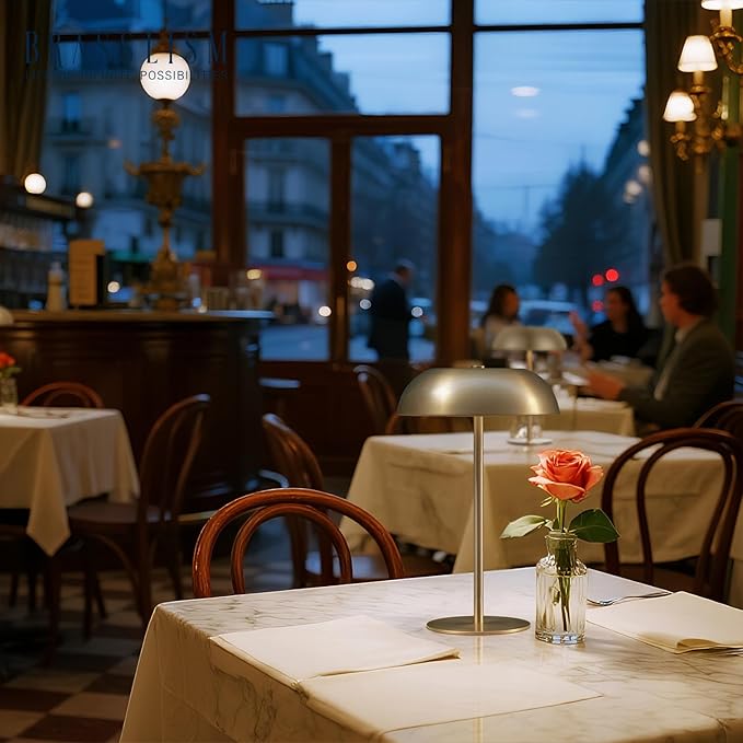 Gold Cordless Table Lamp – Rechargeable Touch Lamp with 3-Color Dimming & Adjustable Height，Battery Powered lamp for Bedside, Bar, Desk, Outdoor Patio,Restaurant，Modern Luxury Decor