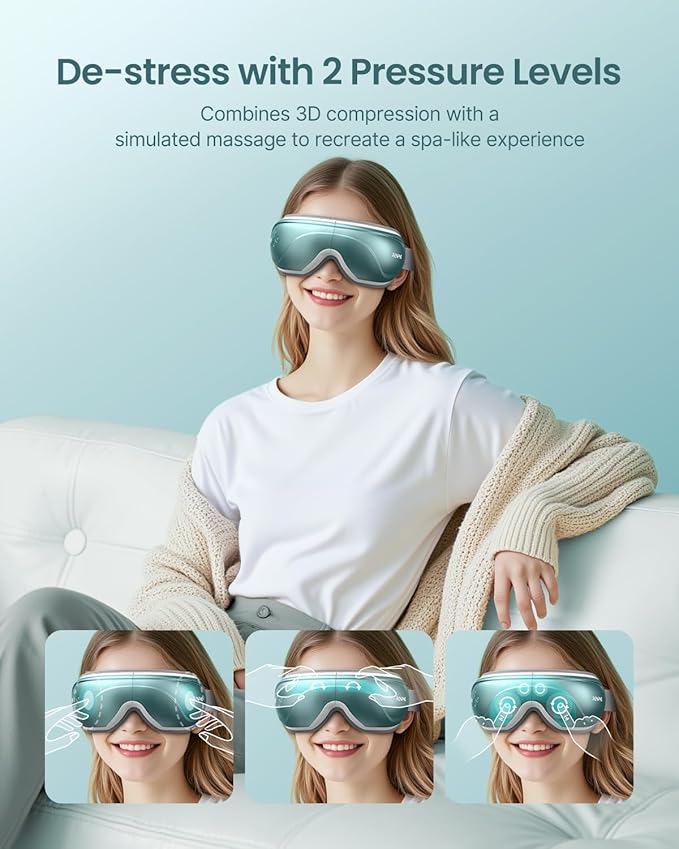 RENPHO Eye Massager with Heat, Eyeris 2 Birthday Gifts for Mom Dad Women Men Face Massager, Heated Eye Mask for Improve Sleep