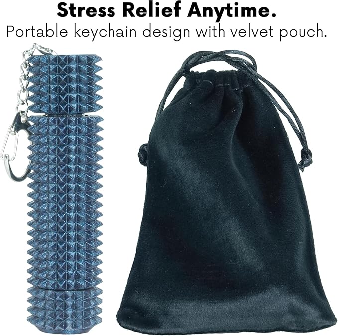 Fidget Roller Adults Teens Sensory Little Stim Gadget for Anxiety Relief Mild Ouchie,Desk Focus Tool Portable Hand Spinner Gifts Idea White Elephant Stocking Christmas(Shimmer Black,Compact Fit)