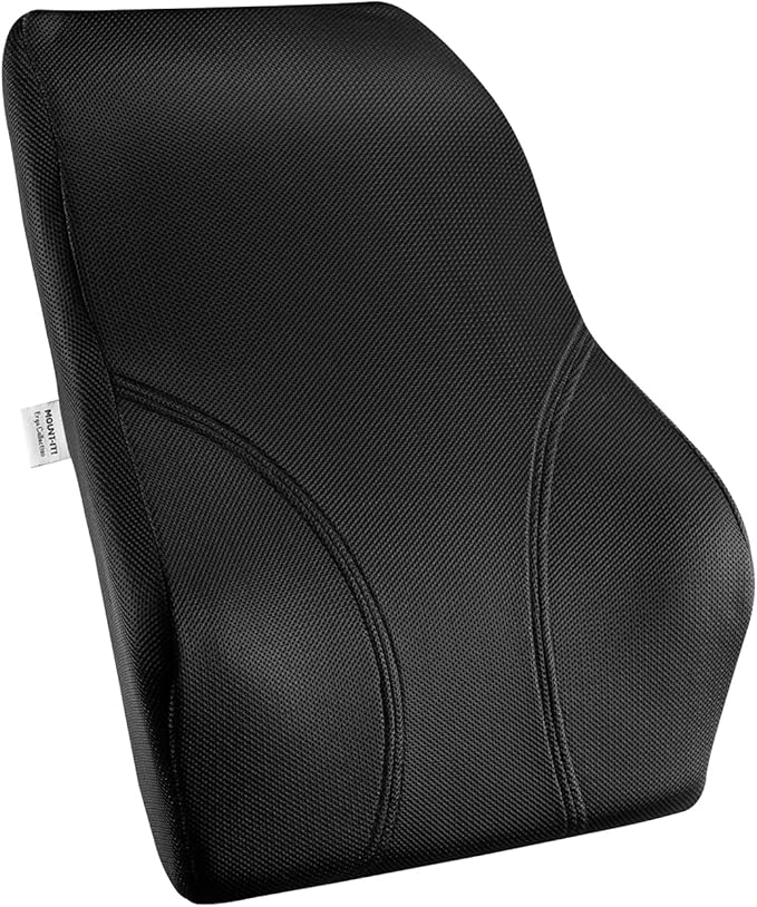 Mount-It! Office Chair Cushion, Lumbar Support Pillow for Office Chair, Back Support Pillow for Desk Chair, Gaming, Home or Car with Memory Foam Filling, Relief Back Pain Improve Posture, Black Large