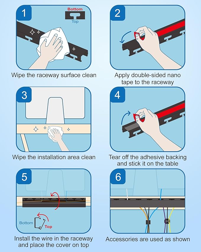 Updated Big Hole Cable Raceway,31 (2X15.4) Inch Open Slot Cable Management Under Desk Kit,Wire Covers for Desk,Cord Hider Cable Organizer for Hiding Computer,TV,Network