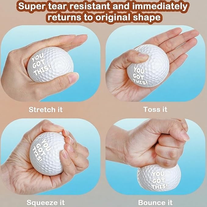10/50/100 PCS Custom Stress Balls with Logo Text Personalized Stress Balls Bulk for Adults Relief Encouraging for Office,School,Events (Golf Stress Ball)