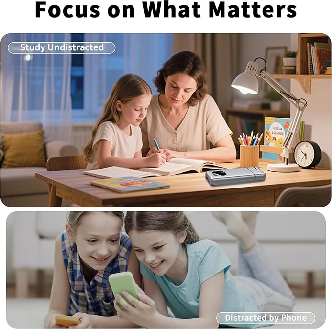 iDiskk Metal Lock Box, Lock Box for Phone with Timer to Help Kids,Students, AdultsSelf Control, Portable Smartphone Jail Storage for Sumsung/Google/iPhone，Family Time Container improve bad habits-Grey