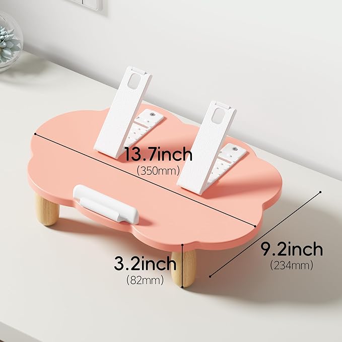 Adjustable Cloud-Shaped Laptop Stand, Pink, 10-17.3" Laptops, Ergonomic Height & Angles, Strong Stability, Effective Heat Dissipation