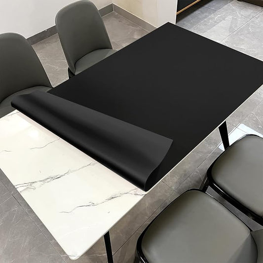 Leather Table Cover,1.8mm Thick,30x48 Inch Desk Cover,Large Desk Mat,Table Protector,Table Cover Protector,Table Protectors for Rectangle Tables(Black+Black,30x48)