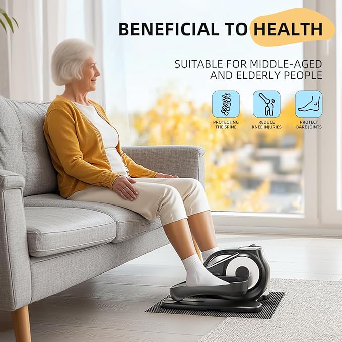 Under Desk Elliptical Machine, Electric Ellipse Leg Exerciser with Remote,Suitable for Leg Exercises for Elderly People ，12 Auto Modes &12 Adjustable Quiet