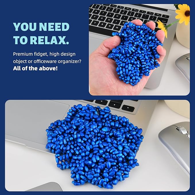 Magnetic Putty Rocks, Blue More Than 600 Weak Magnetic Smooth Ferrite Pebbles, Desk Toys and Time-Killer for Adults