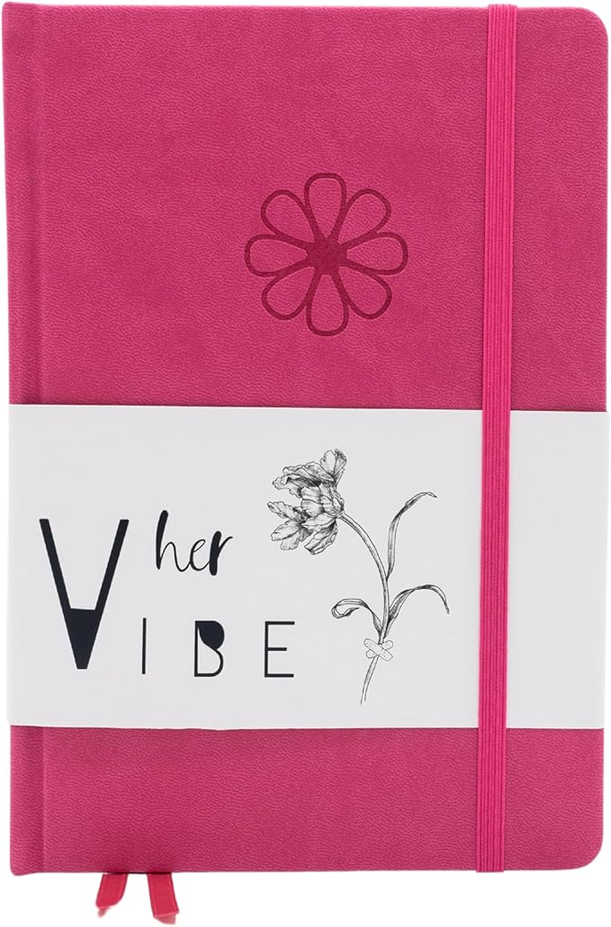 Her Vibe Journal | 13-Week Guided Mindfulness Journal for Women | Fresh Daily Prompts, Activities & Inspiration | Elegant Design & Dreamy Illustrations | Nurture Self-Love & Wellness | A5 Size | Premium Gift Box Included