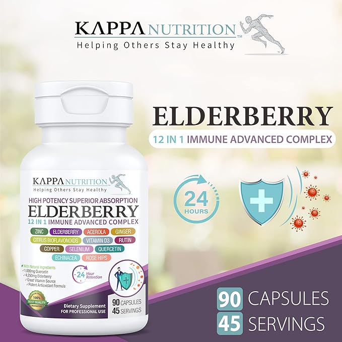 KAPPA NUTRITION Elderberry / 12 in 1 Advanced Complex (90 Capsules).