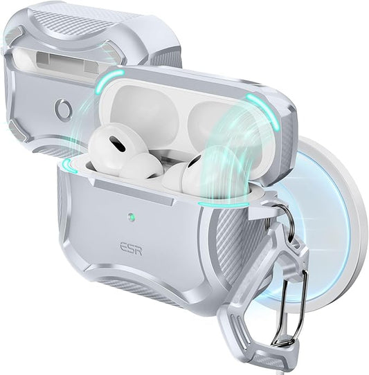 ESR for AirPods Pro 2nd Generation Case, Compatible with Airpods Pro Case 2nd/1st Gen (2023/2022/2019), Compatible with MagSafe, Powerful Drop Protection, Magnetic Lid,Gray