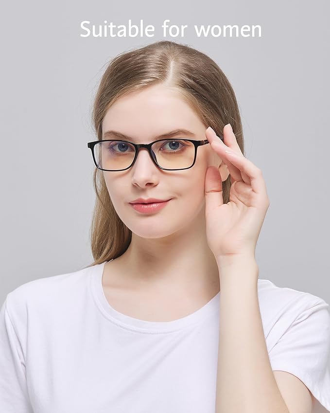 ANRRI Blue Light Blocking Glasses Anti Eyestrain UV Filter Computer Game Eyeglasses Lightweight Frame