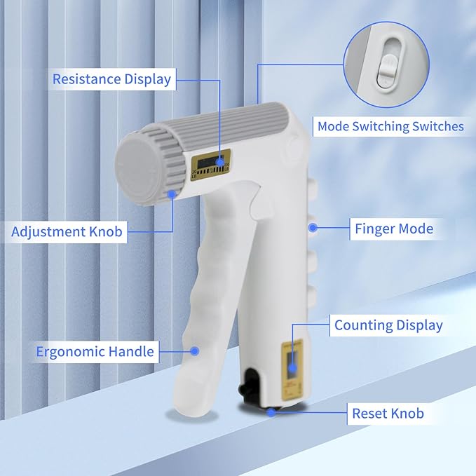 Grip Strength Trainer with Finger Exerciser, Adjustable Resistance Hand Gripper, Hand Exerciser with Counting for Muscle Building(10-130 LBS)