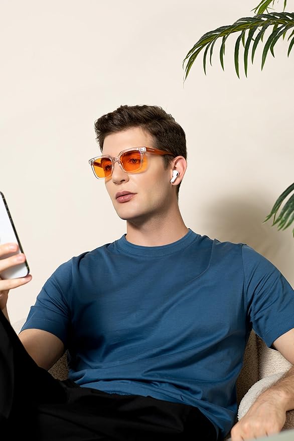 99.9% Blue Light Blocking Glasses for Men Women Anti-Fatigue Computer Gaming Glasses Stop Eyestrain Headaches