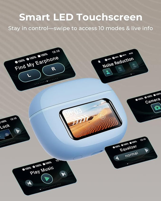 Wireless Earbuds, Ear Buds Active Noise Cancelling with Charging Case, 6.0 Bluetooth Earbuds with AI Clear Calls, 40H Playtime for Sports & Working, Stereo Sound Headphones for iPhone/Android/iPad