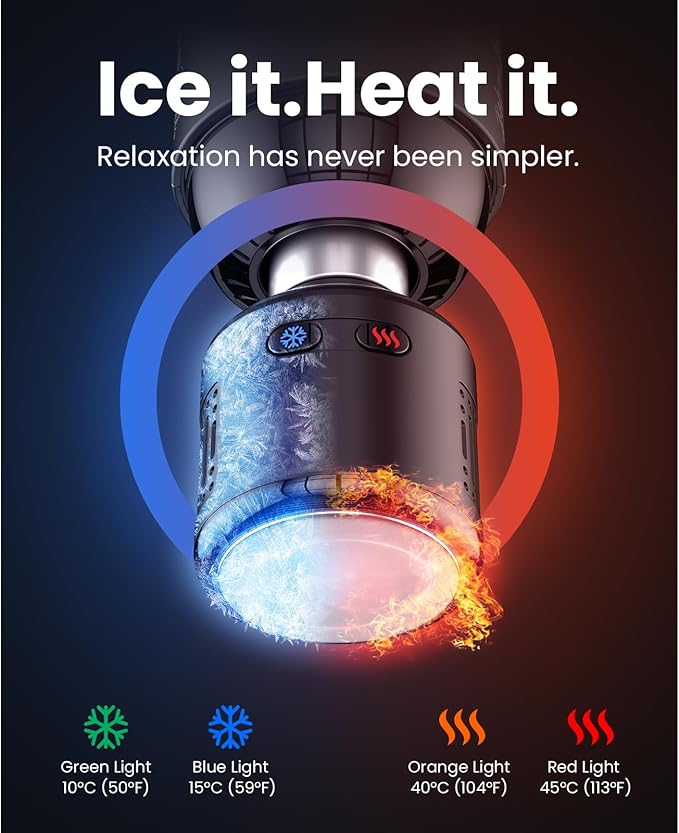 BOB AND BRAD T2 Pro Massage Gun with Heat and Cold, Deep Tissue Percussion Massager Gun, Muscle Massager, Electric Back Massagers for Professional Athletes Home Gym, FSA and HSA Eligible