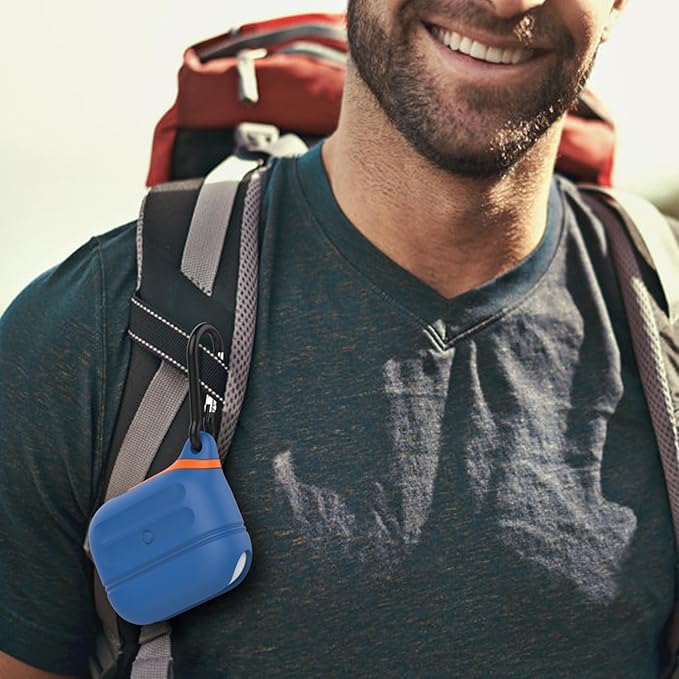 for Airpods 4 Case Silicone Compatible with Apple Airpods 4 | Waterproof Protection | Portable | for USB-C/Wireless | Anti-Lost | One Piece | Blue