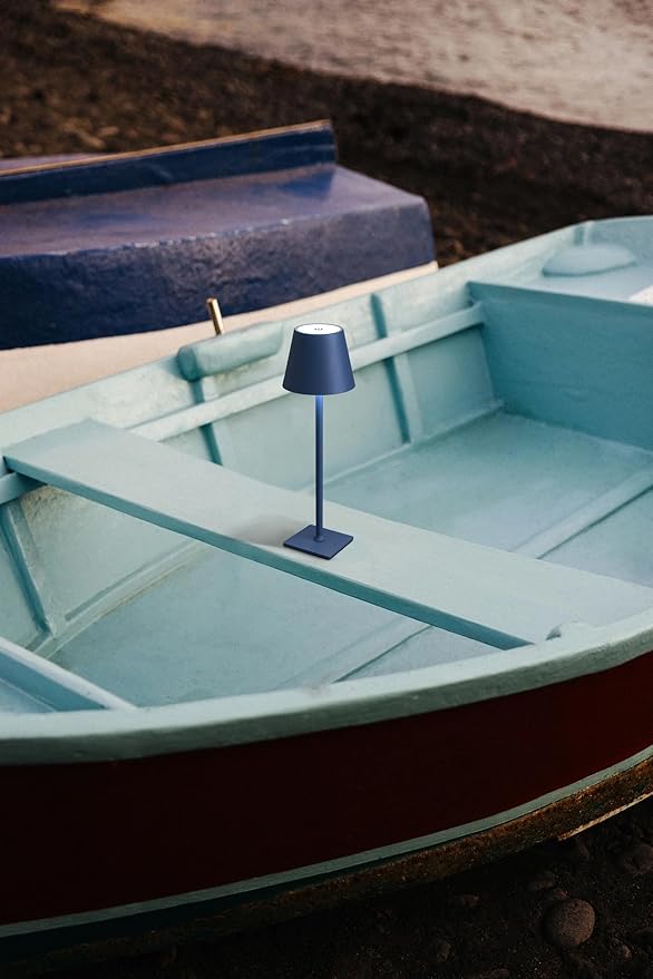 KDG 2 Pack Cordless Table Lamp,Portable LED Desk Lamp, 4000mAh Battery Operated, 3 Color Stepless Dimming Up, for Restaurant/Bedroom/Bars/Outdoor Party/Camping/Coffee Shop Night Light(Blue)