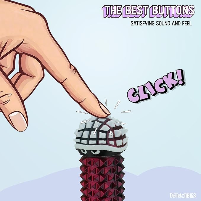 Shelly - Sensory Fidget Toy, Textured Pain Stim Device, Stress Relief for Focus and Concentration (Neon Crimson)