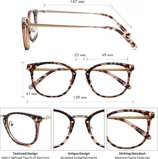 GUDVUE Blue Light Glasses, Computer/Gaming/TV/Phones Glasses for Women/men, Anti Glare/UV400/Eye Strain, Oval Leopard