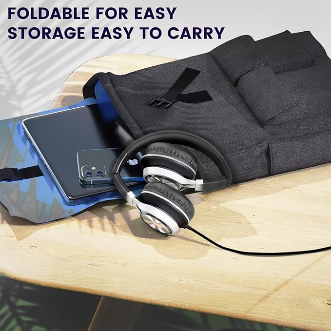 INFURTURE USB C Headphones with Mic,Volume Control,Tangle-Free Plaiting Line,Type C Headphones Wired,Lightweight Foldable for iPhone 15/16 Headphone Series/Tablet/School/Travel/Sports/Audiobooks