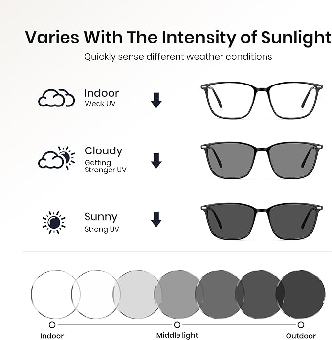 Cyxus Blue Light Blocking Glasses Men Women Computer Gaming Glasses Rectangle UV400 Photochromic glasses 8208i01