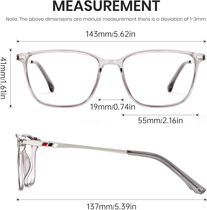 Cyxus Blue Light Blocking Glasses Photochromic Men Square Computer Gaming UV400 Protection 8208iT43