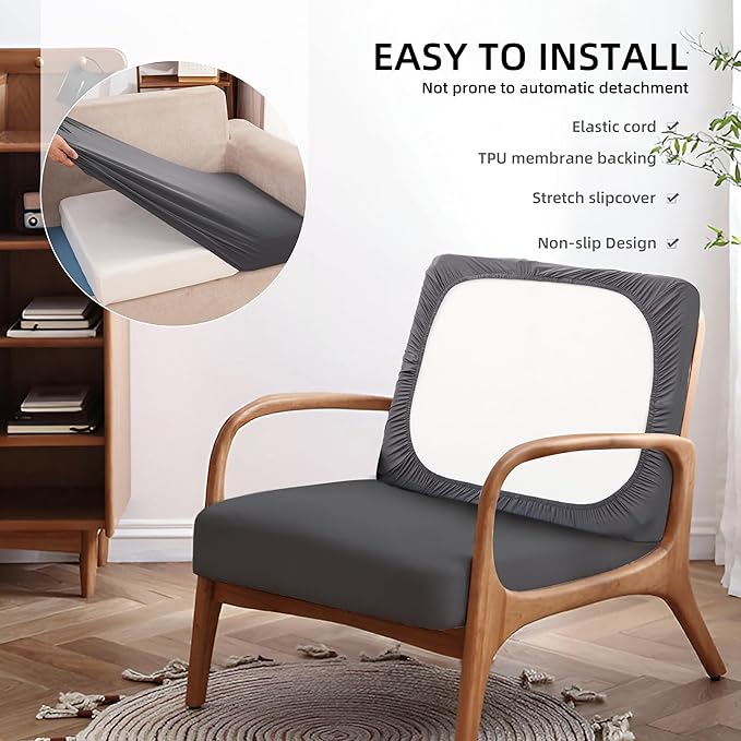 12Pcs Outdoor Cushions Covers Waterproof, Patio Cushion Covers, Stretch Cushion Covers Replacement,Cushion Slipcovers, Furniture Cushion Covers (Grey 1, 12PCS)