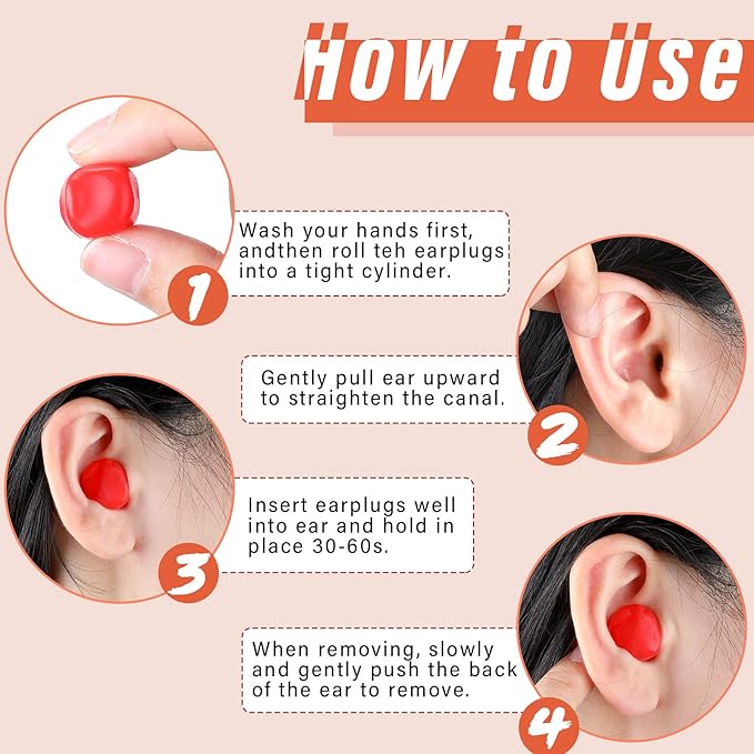 72 Pairs Soft Silicone Ear Plugs Moldable Putty Wax Earplugs Reusable Gel Ear Plugs for Sleeping Swimming Snoring Studying Noise Cancelling, 6 Colors