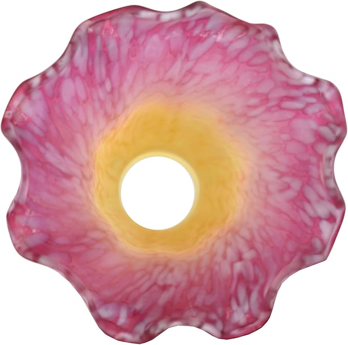 Bieye LS13S Lily Flower Blown Glass Lampshade (Yellow Purple, Opening I.D. 0.87" x O.D. 1")