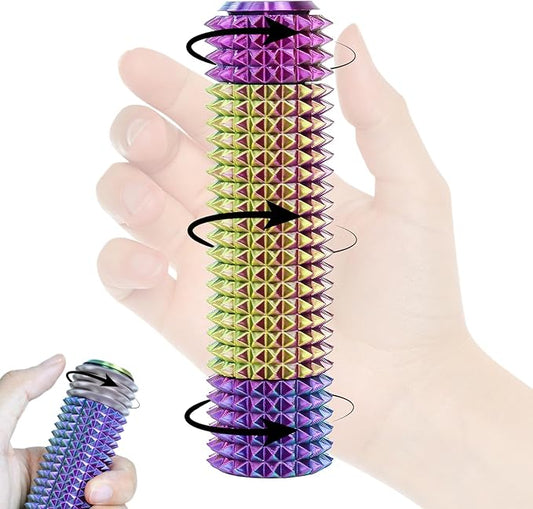 Little Pain Stim Ouchies Fidget Toys for Adults,3D Printed Spiky Pain Stim, Sensory Fidget for Stress & Anxiety Relief, ADHD, Autism,Office Desk Toys (Purple Yellow Blue)