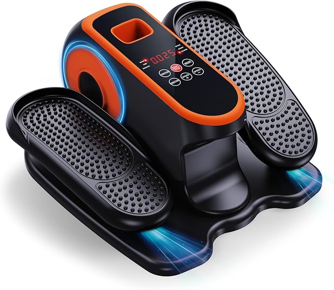 Under Desk Elliptical Machine, Electric Ellipse Leg Exerciser While Sitting for Seniors, Quiet Portable Elliptical Machine with 12 Adjustable Speeds, Seated Pedal Exerciser with Remote Control