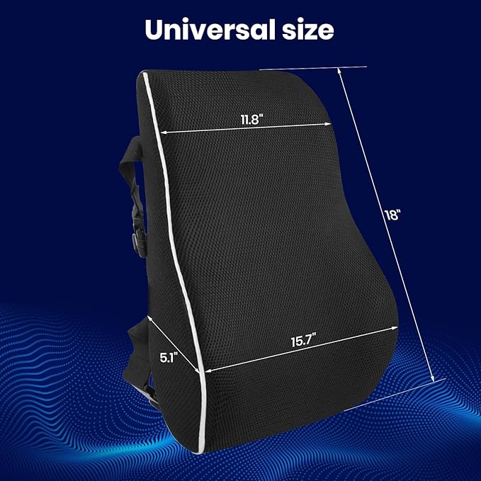 Lumbar Pillow for Chair Office Chair Back Support, Upper or Lower Back Cushion for Office Chair Gaming Chair Memory Foam with Breathable 3D Mesh Cover, Ergonomic Back Rest