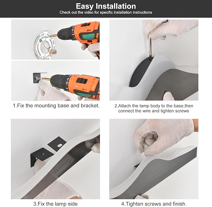 Qcyuui Wall Sconce with Remote Control 47.2inch Dimmable LED Wall Lights Black Led Wall Sconce Indoor Mountain Shape Wall Lamps for Living Room Bedroom Hallway,24W