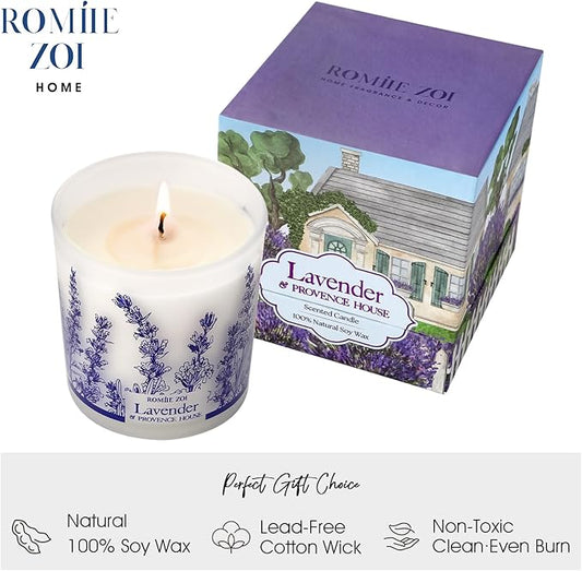 Scented Candle - Lavender & Rosemary- 6oz Aromatherapy Soy Wax Jar Candle for Home, Gifts for Women - 170g