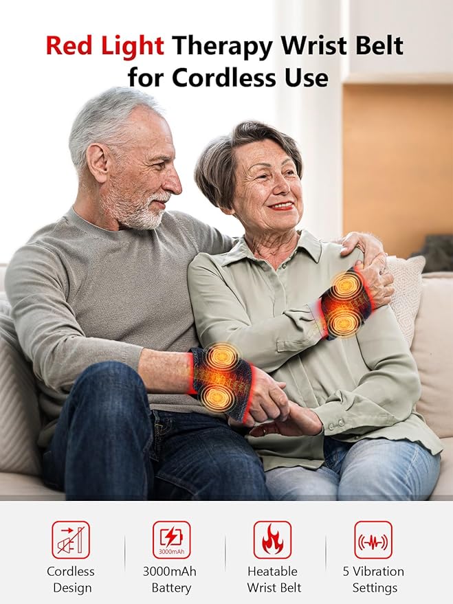 Red Light Therapy for Hand, Near Infrared Light Therapy Wrist Brace & Red Light Therapy Wrist Wrap Pad for Faster Recovery