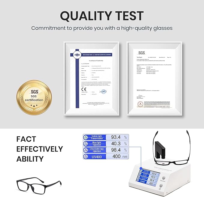 Cyxus Blue Light Glasses Computer Glasses UV Blocking GRP Square Frame Clear Lens Ultra Light Eyewear T02