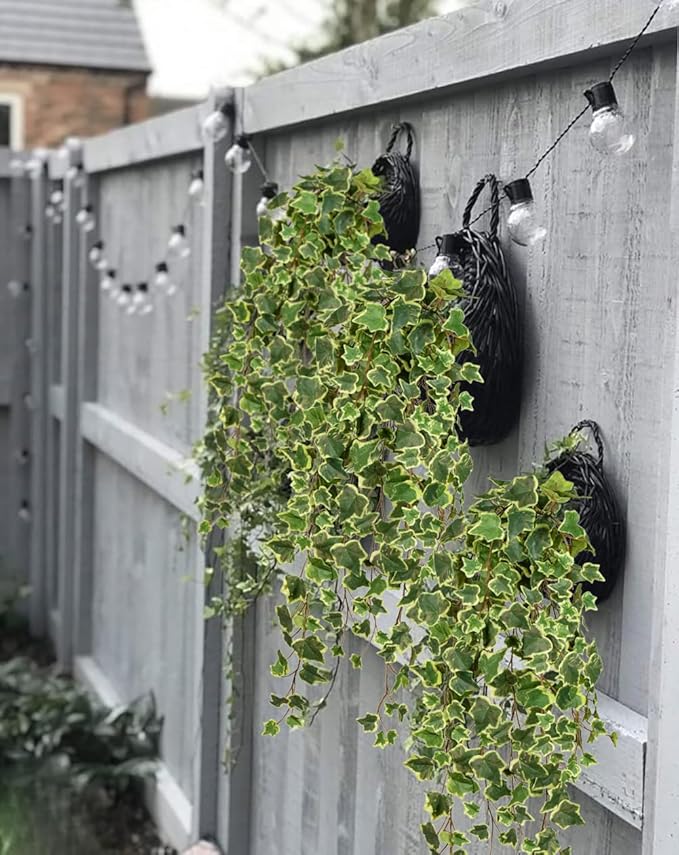 Hollyone Artificial Hanging Plants 35.4" Fake Ivy Vine Faux Ivy Leaves Fire and UV Resistant Hanging Plant Wall Greenery for House Room Patio Indoor Outdoor Home Shelf Office Wedding Decor