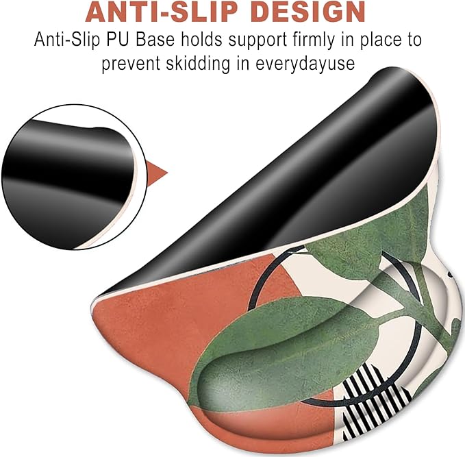 ToLuLu Mouse Pad Wrist Rest Support Gel, Ergonomic Mouse Pads with Non Slip PU Base, Mouse Wrist Rest Pad for Laptop Computer Home Office Working Gaming Pain Relief, Modern Abstract