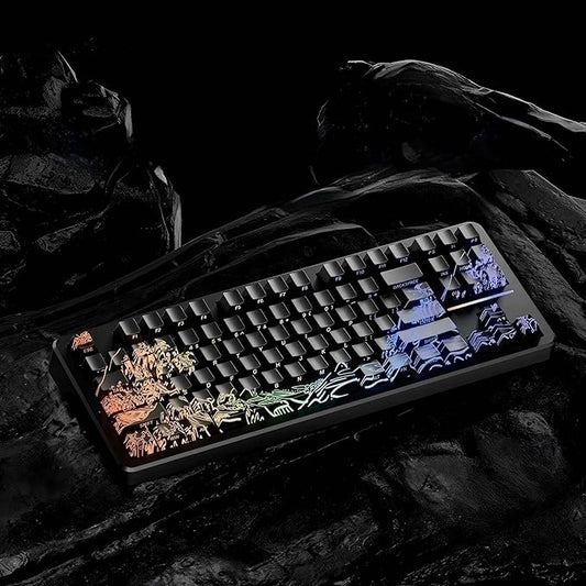 EWEADN X87 Wireless Mechanical Keyboard ASMR,10000mAh Battery, 75% Keyboard with Huano Arctic Switch BT5.0/2.4GHz/USB-C Topographic Keycaps Hot Swappable Custom Keyboards, Gasket Structure-Black