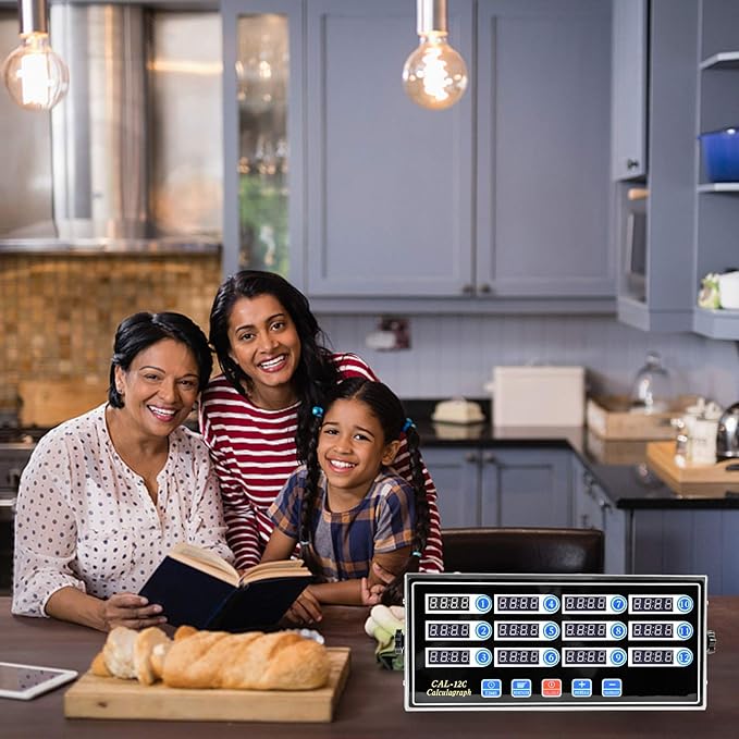 12 Channels Digital Kitchen Timers Commercial Cooking Timer,Stainless Steel Calculagraph Timer Restaurant Timer with Loud Alarm Burger Cooking Reminder