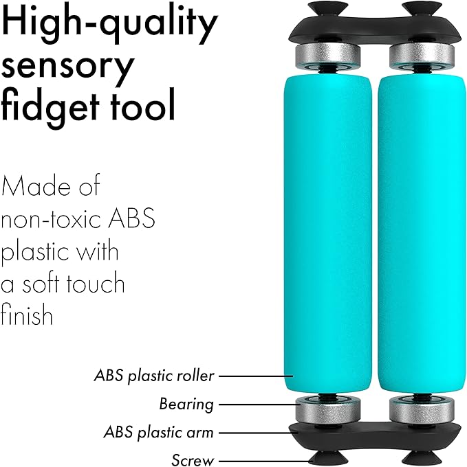 ONO Roller - Handheld Fidget Toy for Adults | Help Relieve Stress, Anxiety, Tension | Promotes Focus, Clarity | Compact, Portable Design (Junior Size/ABS Plastic, Teal)